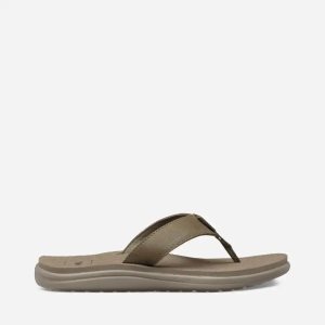 Teva Voya Leather Damen Flip Flops Olivgrün (Österreich)